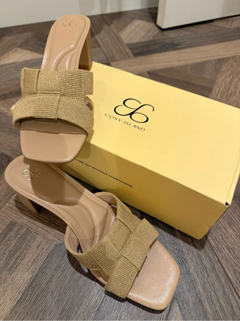 Cosy Island PebbleGrace Woven Block Heeled Sandal